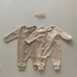 【66-90cm】ボンボン付き 花柄 オールインワン