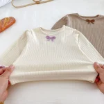 【73-110cm】 リボン リブ セットアップ - 画像 (5)