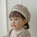 【73-100cm】チェック柄帽子＋ トップス ＋ スカート セットアップ - 画像 (10)