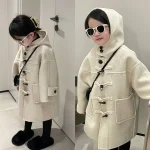 【90-150cm】 シンプルデザイン フーデッド コート - 画像 (2)