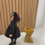 【90-140cm】 フラワーキルティング ロング コート - 画像 (3)