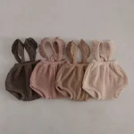 【66-90cm】INS映え 可愛い フリル  ニット サロペット - 画像 (12)