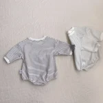 【66-90cm】ポケット付き ボーダー ロンパース - 画像 (12)