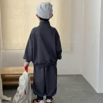 【80-130cm】 英字 ハーフジッパー セットアップ - 画像 (13)