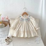 【80-130cm】 花刺繡 ワンピース - 画像 (6)
