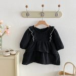 【73-110cm】 肩フリル リネン ワンピース - 画像 (5)