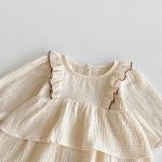 【73-110cm】 肩フリル リネン ワンピース - 画像 (10)