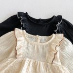 【73-110cm】 肩フリル リネン ワンピース - 画像 (11)