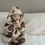 【66-90cm】 熊柄ボア オールインワン - 画像 (3)