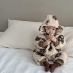 【66-90cm】 熊柄ボア オールインワン - 画像 (5)