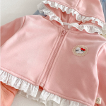 【73-120cm】ガーリー 着やすい ジップパーカー+パンツ セットアップ - 画像 (7)