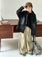 【90-150cm】デニムジャケット 男の子 フリンジデザイン カジュアル 韓国風 アウター