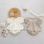 【66-100cm】ブラウス＆ブルマ パフスリーブ チェック シンプル ベビー服 - 画像 (7)