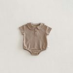 【66-90cm】ロンパース ワッフル 無地 シンプル 肌に優しい - 画像 (7)