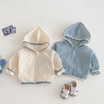 【73-120cm】アウター フード付き 無地 シンプル