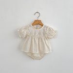 【66-100cm】ブラウス＆ブルマ パフスリーブ チェック シンプル ベビー服 - 画像 (14)