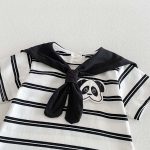 【66-90cm】オールインワン パンダ ボーダー 可愛い ベビー服 - 画像 (9)