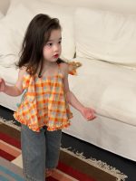 【90-140cm】キャミソール or デニムパンツ 女の子 チェック柄 - 画像 (2)