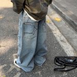 【90-160cm】パンツ 男の子 デニム素材 履きやすい ラフ ストレート ボトムス - 画像 (5)