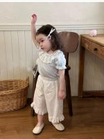 【80-130cm】半袖 Tシャツorパンツ 女の子 韓国風 合わせやすい こなれ感 着せやすい - 画像 (3)