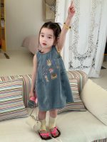 【90-140cm】ワンピース 女の子 デニム カートゥーン - 画像 (5)
