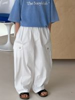 【90-160cm】パンツ 男の子 ボタンフライ カーゴパンツ ゆったり - 画像 (6)