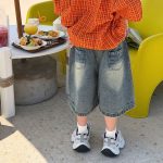 【90-160cm】ショートパンツ 男の子 デニム素材 履きやすい おしゃれ ボトムス - 画像 (3)