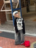 【90-160cm】長袖 Tシャツ 男の子 合わせやすい カジュアル ストレート トップス - 画像 (4)