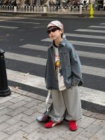 【100-160cm】アウター 男の子 デニム素材 ストリート 合わせやすい トップス