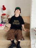 【90-150cm】半袖Tシャツ 男の子 アウトドア風 ロゴプリント カジュアル トップス 子供服 - 画像 (4)