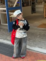 【90-160cm】長袖 Tシャツ 男の子 合わせやすい カジュアル ストレート トップス - 画像 (5)
