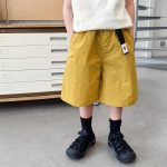 【90-150cm】カーゴショートパンツ 男の子 ベアタグ ウエストベルト付き 無地 カジュアル 子供服 おしゃれ - 画像 (4)