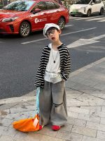 【90-160cm】アウター 男の子 ボーダー 柔らかい デイリー 合わせやすい トップス - 画像 (2)
