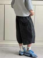 【90-160cm】ショートパンツ 男の子 カジュアル ヴィンテージ加工 - 画像 (3)