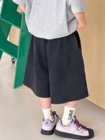 【90-160cm】ショートパンツ 男の子 無地 ウォッシュド - 画像 (6)