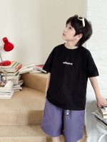 【90-150cm】半袖Tシャツ 男の子 ロゴプリント クルーネック カジュアル トップス - 画像 (5)