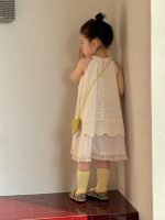 【90-140cm】ワンピース 女の子 ノースリーブ 切り替え - 画像 (4)