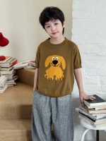 【90-150cm】半袖Tシャツ 男の子 アニマルデザイン クルーネック ニット風 カジュアル トップス - 画像 (4)