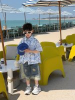 【90-160cm】半袖 シャツ 男の子 おしゃれ すっきり 快適 カジュアル トップス - 画像 (2)
