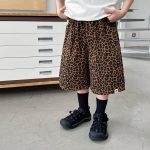 【90-150cm】ショートパンツ 男の子 レオパード柄 タグ付き ゆったり カジュアル ボトムス