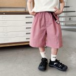 【90-150cm】カーゴショートパンツ 男の子 ベアタグ ウエストベルト付き 無地 カジュアル 子供服 おしゃれ - 画像 (5)