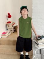【90-150cm】タンクトップ 男の子 ロゴ刺繍 クルーネック カジュアル トップス - 画像 (4)