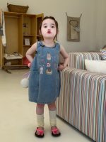 【90-140cm】ワンピース 女の子 デニム カートゥーン - 画像 (6)