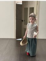 【80-130cm】ワンピースorベストorパンツ 女の子 着やすい リラックス キュート 快適 - 画像 (2)