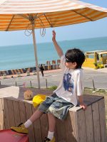 【90-160cm】半袖 Tシャツ 男の子 普段使い カジュアル 柔らか ゆったり トップス - 画像 (2)