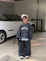 【90-160cm】セットアップ 男の子 ボーダー柄 こなれ感 おしゃれ パーカー＆パンツ - 画像 (6)