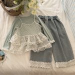 【90-150cm】キャミソール or インナー or デニムワイドパンツ 女の子 ドット柄 - 画像 (5)