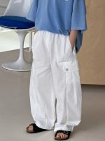 【90-160cm】パンツ 男の子 ボタンフライ カーゴパンツ ゆったり - 画像 (5)