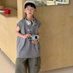 【90-160cm】ベスト 男の子 襟元バイカラー 合わせやすい