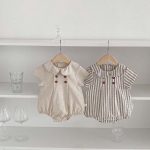 【66-90cm】ロンパース ストライプ 無地 シンプル ベビー服 - 画像 (3)